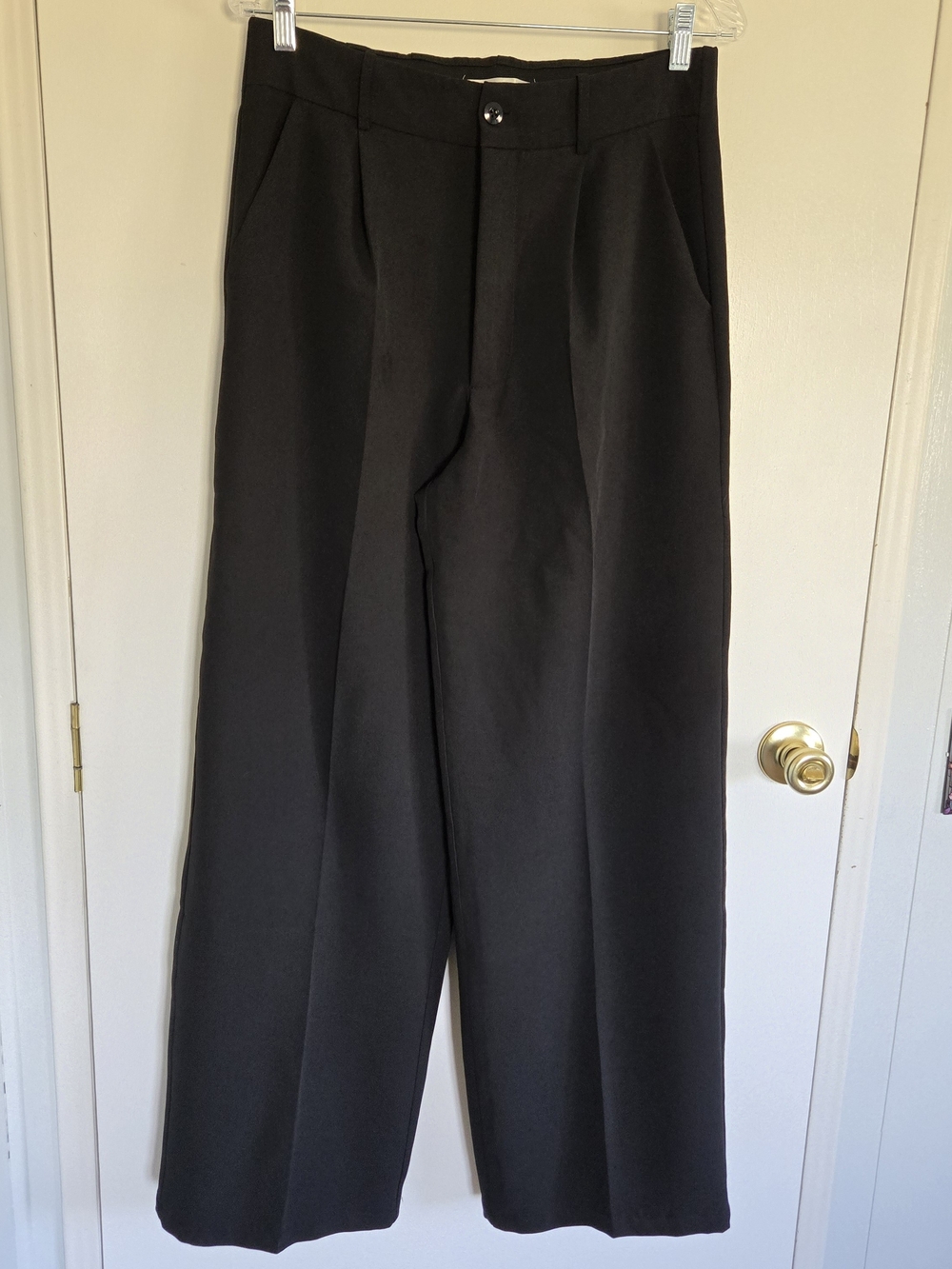Classic Black Wide-Leg Men's Dress Pants